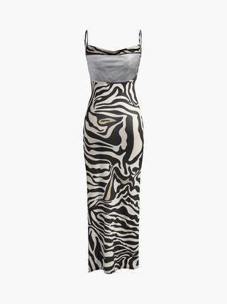 Sexy Backless Zebra Print Slim Fit Dress