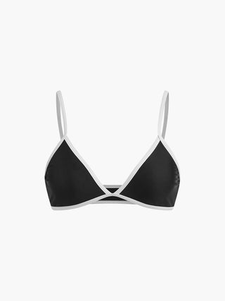 semble bikini triangle à bretelles contrastantes