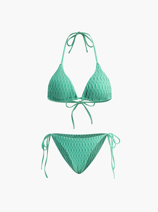 semble de bikini noué à l'encolure solide