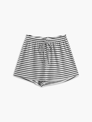 Ribbed Stripe Shorts Set