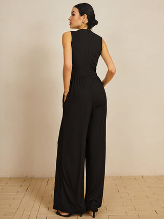 Sleeveless Wide Leg Jumpsuit