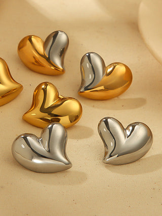 Oversize Heart Gold Earrings