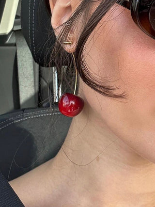 Nouvelles boucles d'oreilles pendantes à cerises à la mode