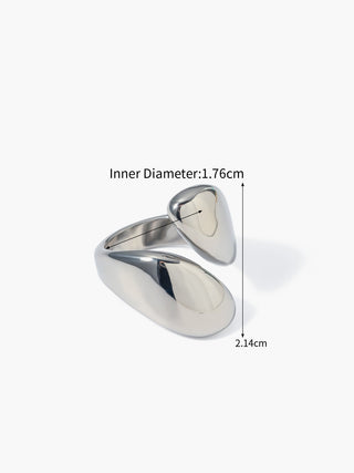 Bague d'amour en forme de cœur surdimensionnée