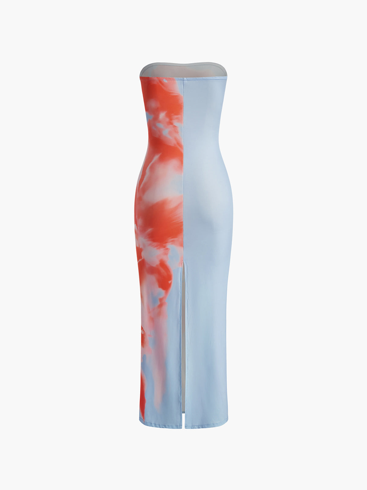 Floral Print Split Stretch Dress