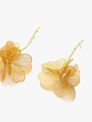 Boucles d'oreilles pendantes en fleurs