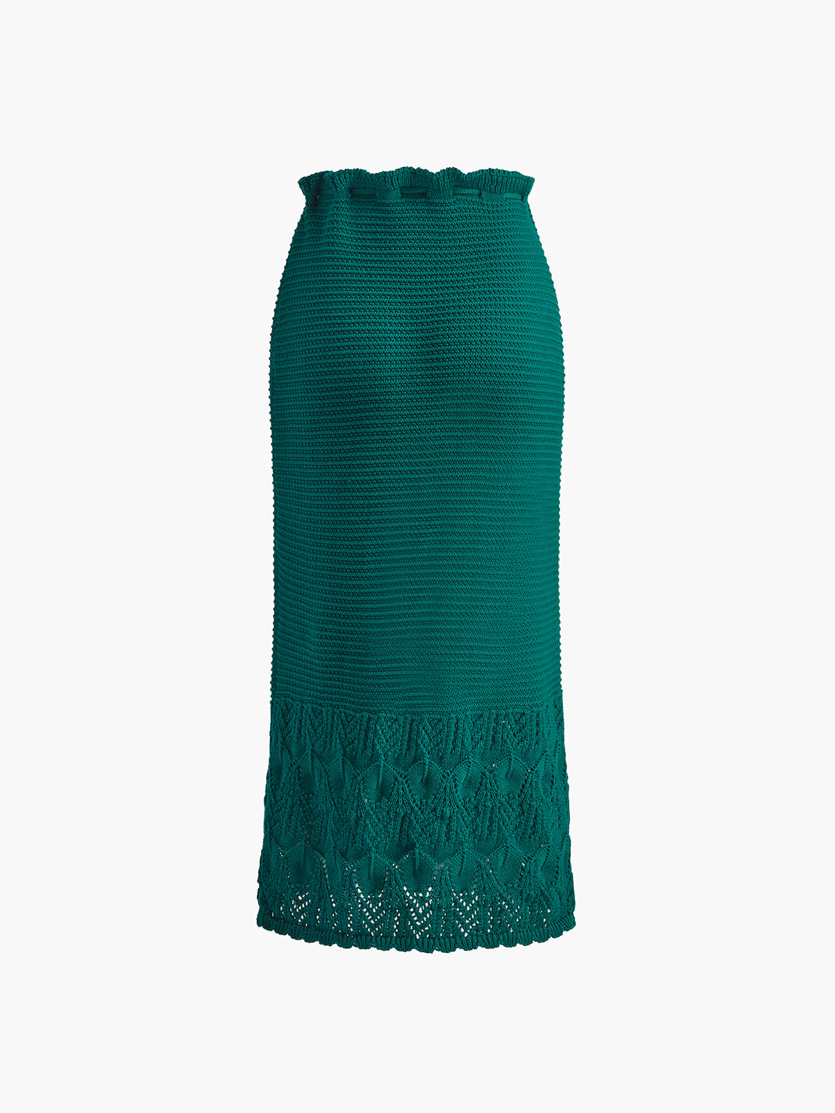 Slim Halter Drawstring Solid Knit Skirt Set