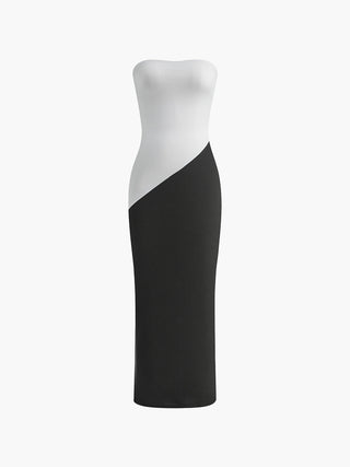 Slim Colorblock Tube Dress