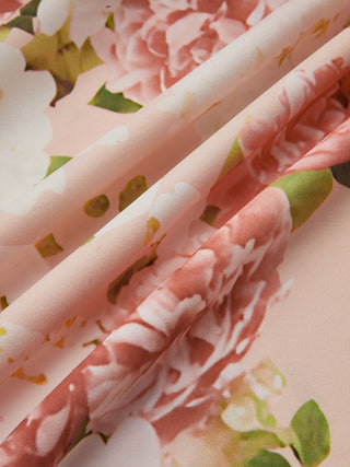 Robe nouée à imprimé floral avec fermeture éclair