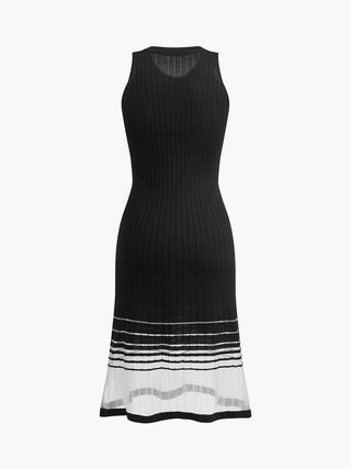 Sleeveless Round Necked Knit Dress