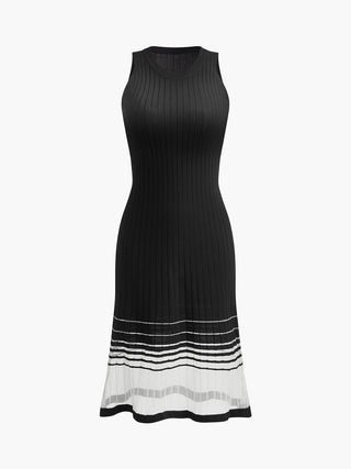 Sleeveless Round Necked Knit Dress