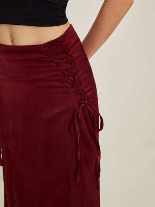 Drawstring Maxi Skirt