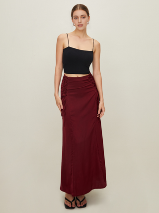 Drawstring Maxi Skirt