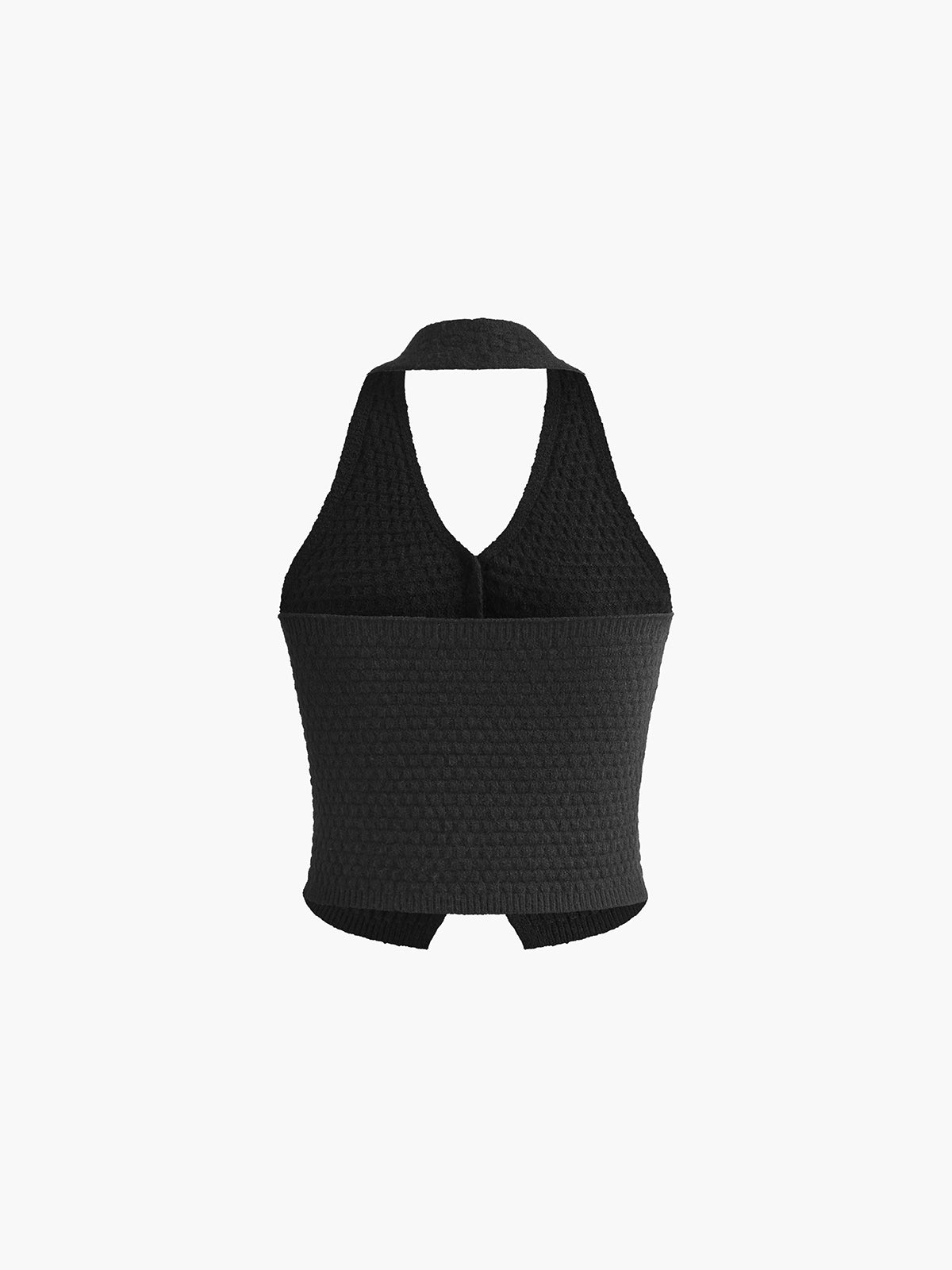 Halter Button Stretch Sweater Vest