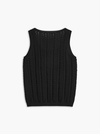 Textured Button-Front Sweater Vest