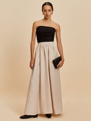 Solid Ruched Skirt