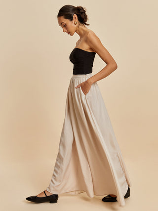 Solid Ruched Skirt