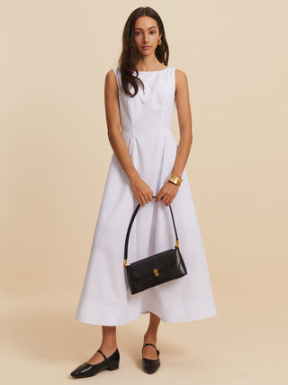 Cotton Crew Neck Sleeveless Dress