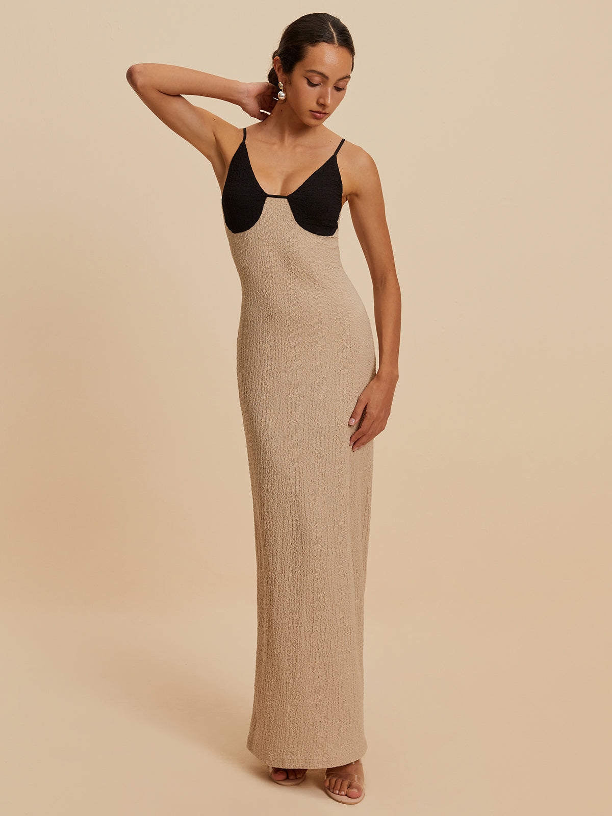 Sleeveless Low Cut Long Dress