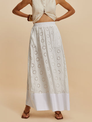 Pure Cotton Embroidered Skirt