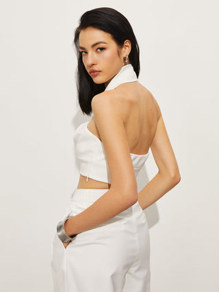 Halter Cutout Backless Tank Top