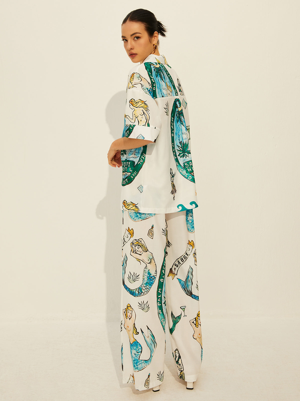 semble de pantalons à manches courtes avec poches imprimées