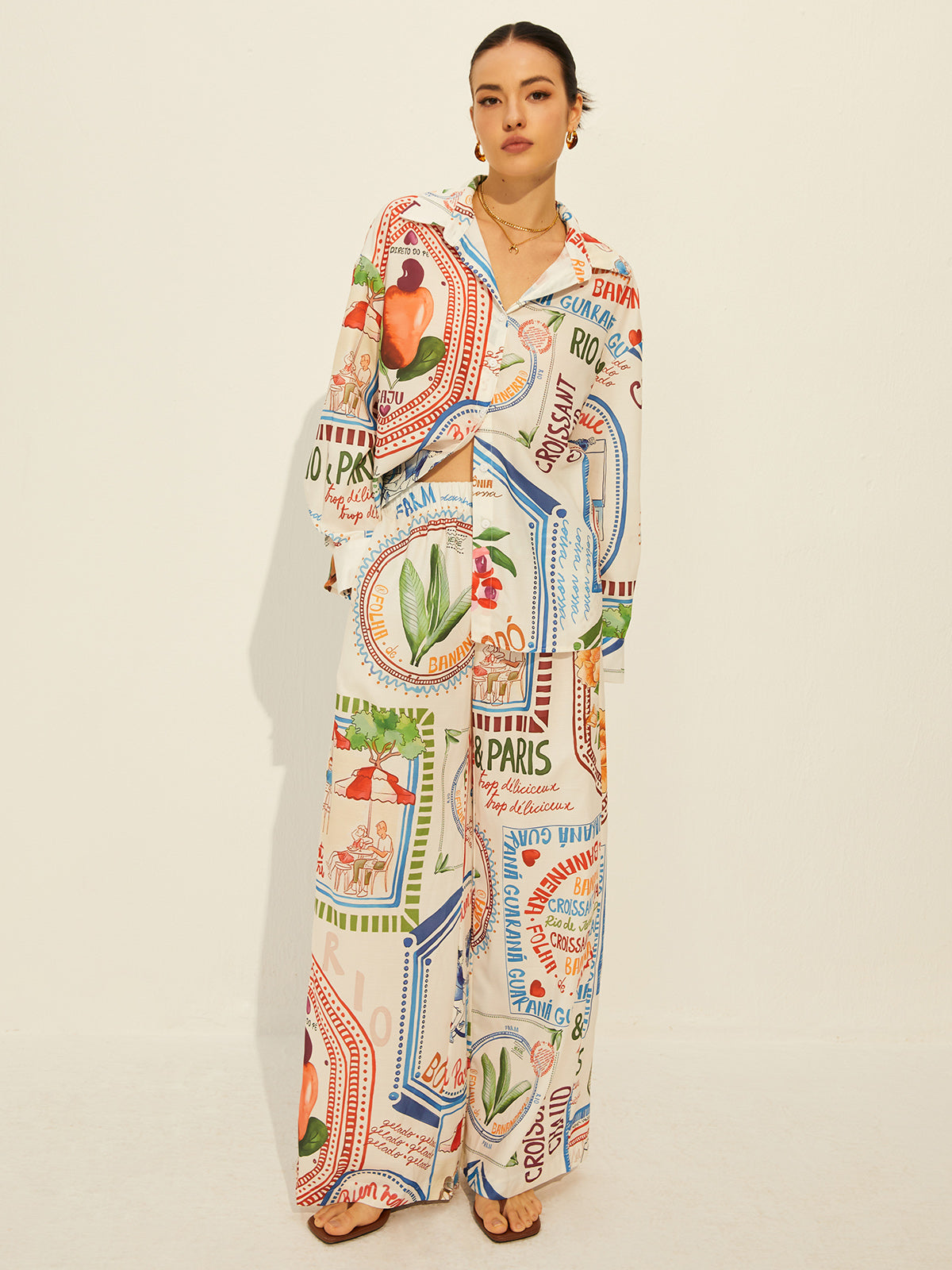 semble pantalon à manches longues imprimé