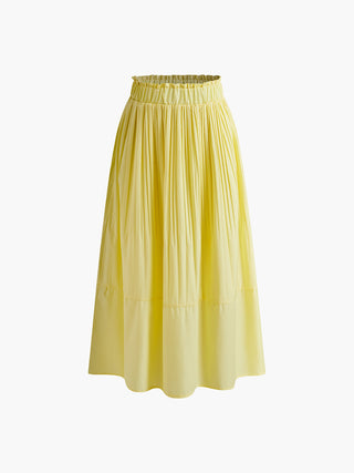 Pleated Lettuce Trim Skirt