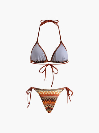 semble bikini tricoté à triangles halter