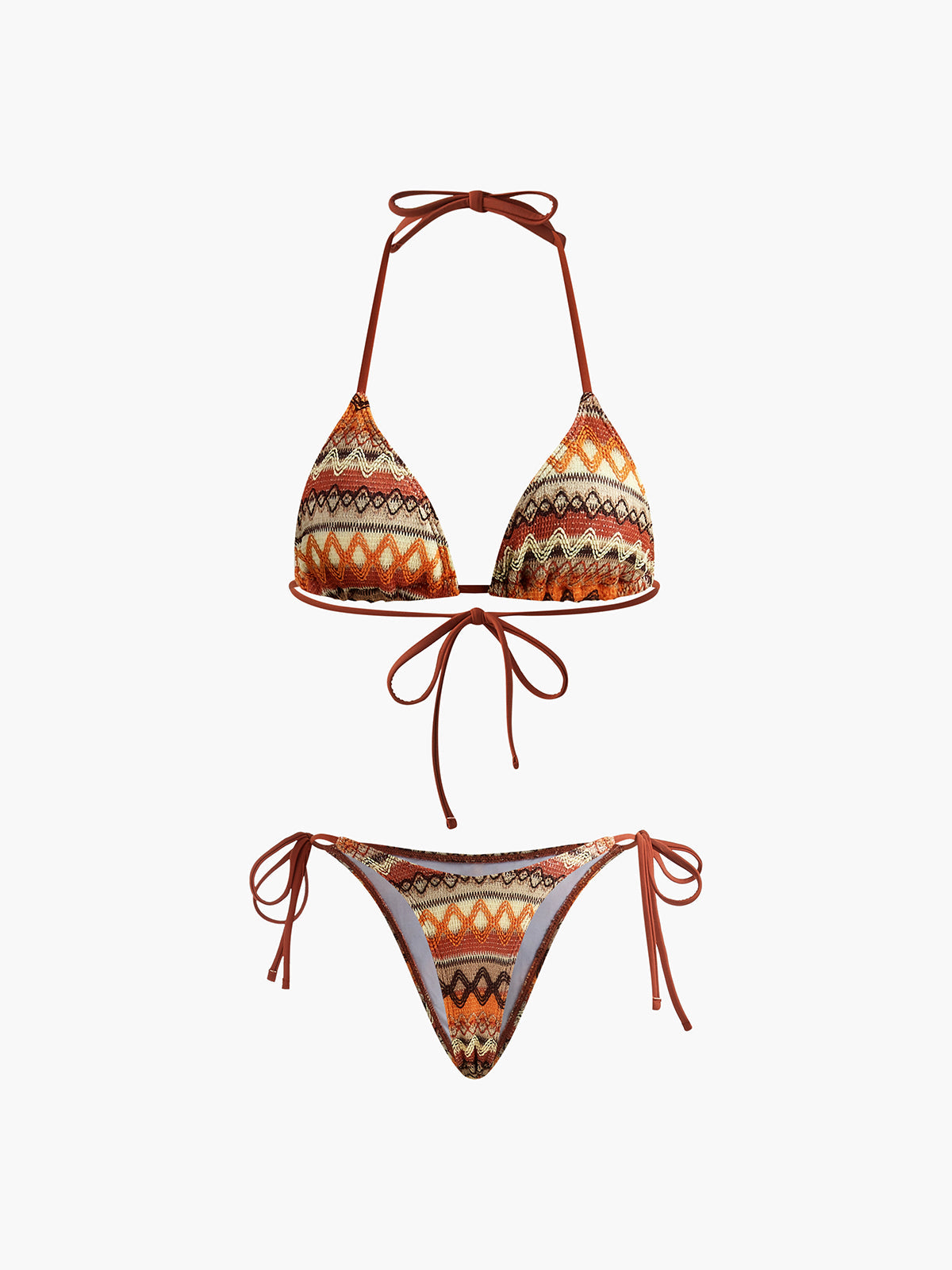 semble bikini tricoté à triangles halter