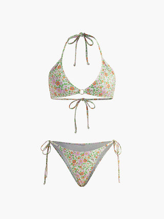 semble bikini ajustable à motif floral naïf