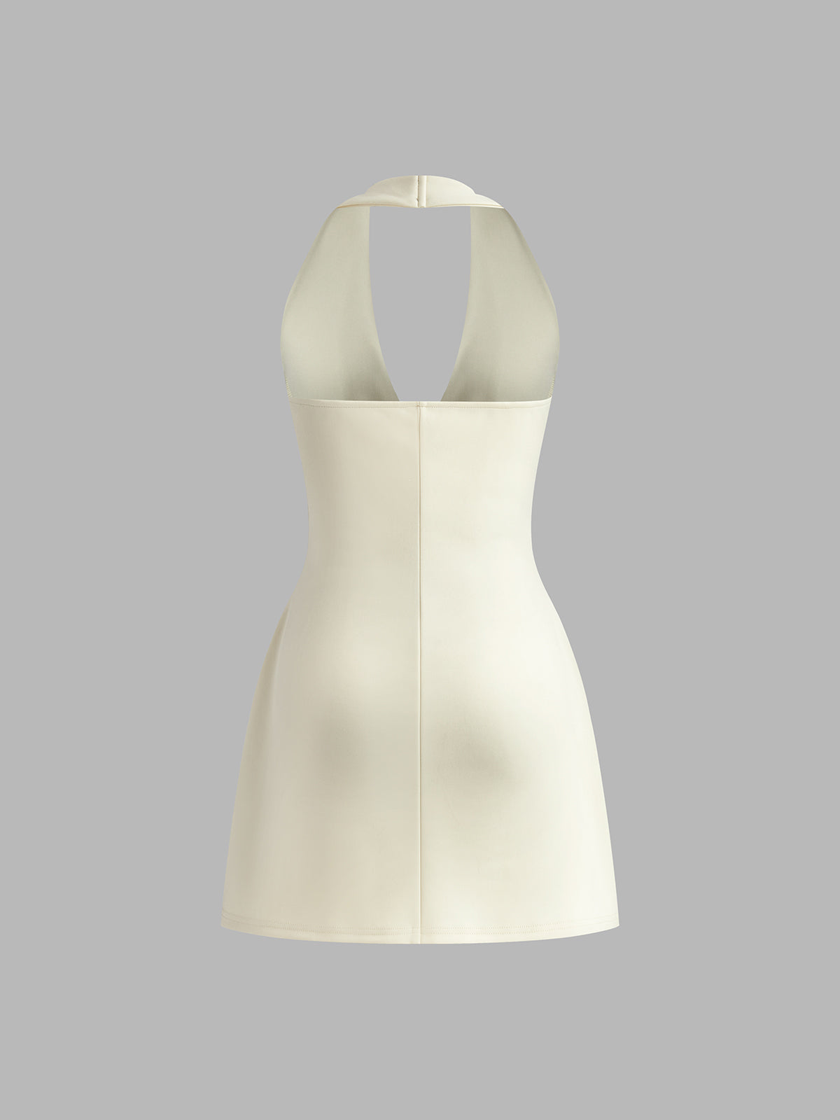 Robe courte à col halter plissé