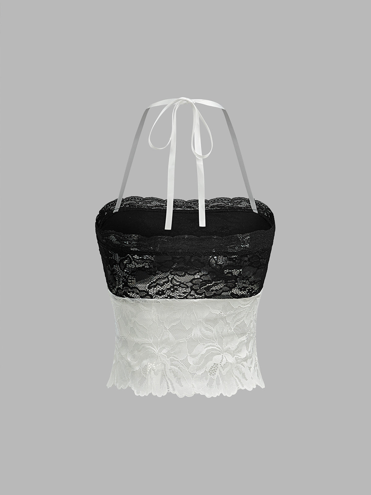 Colorblock Lace Halter Tank Top