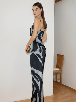 Print Slim Cami Long Dress