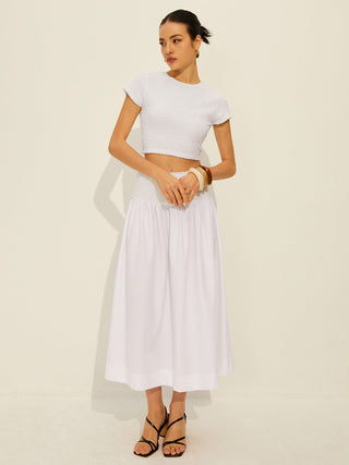 Cutout Cap Sleeve Skirt Set