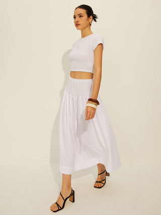 Cutout Cap Sleeve Skirt Set