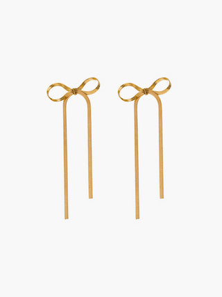 Metal Ribbon Bow Earrings