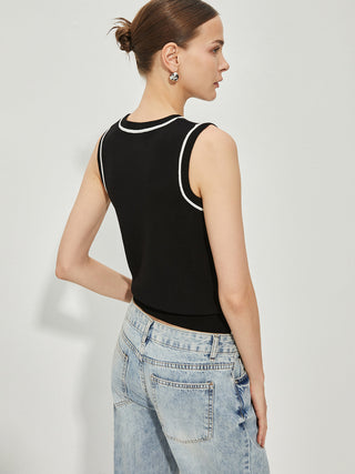 Casual Contrast Binding Tank Top