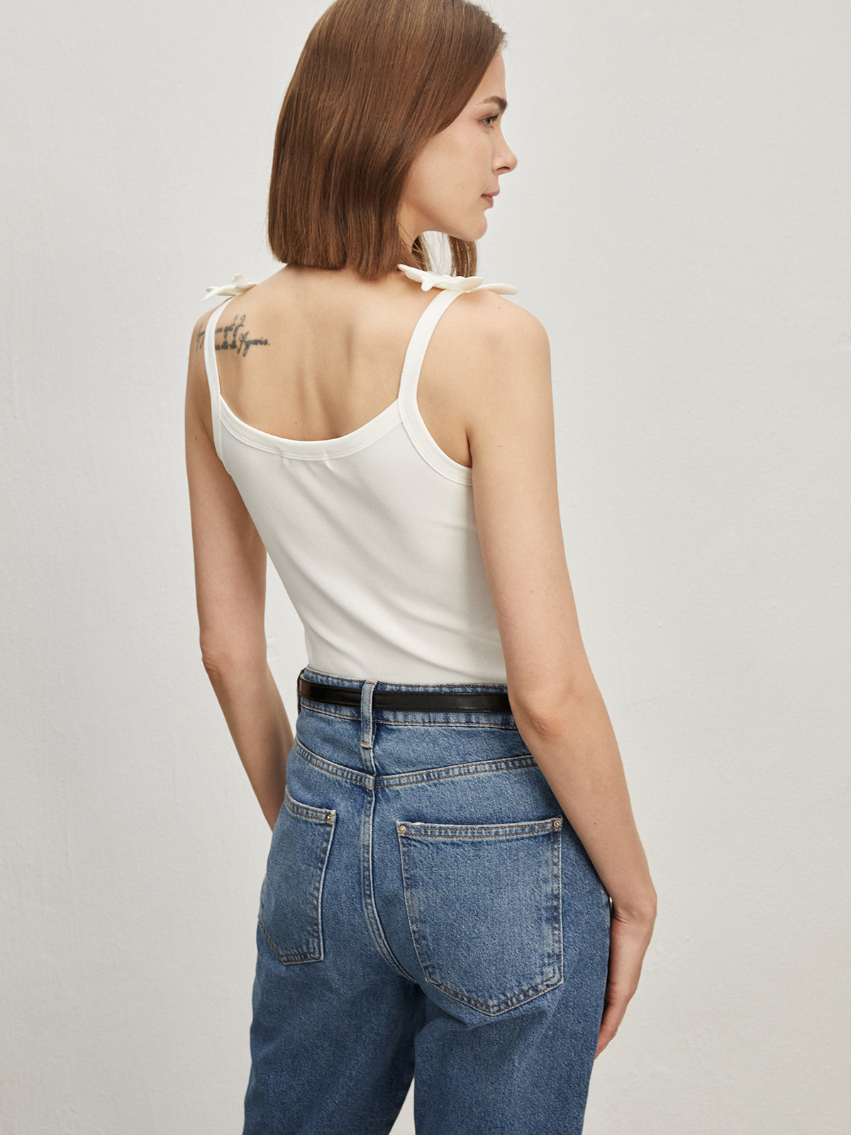 Débardeur ajusté à encolure ras du cou en jacquard