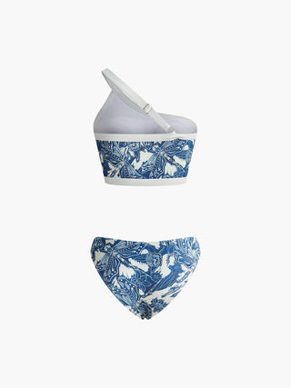 Printed Asymmetrical Bikini Set