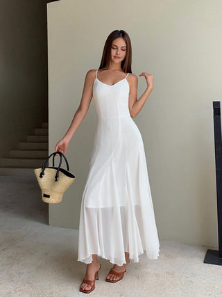 Robe cami sans manches à col en V