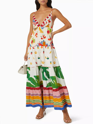 Print Sleeveless Long Dress