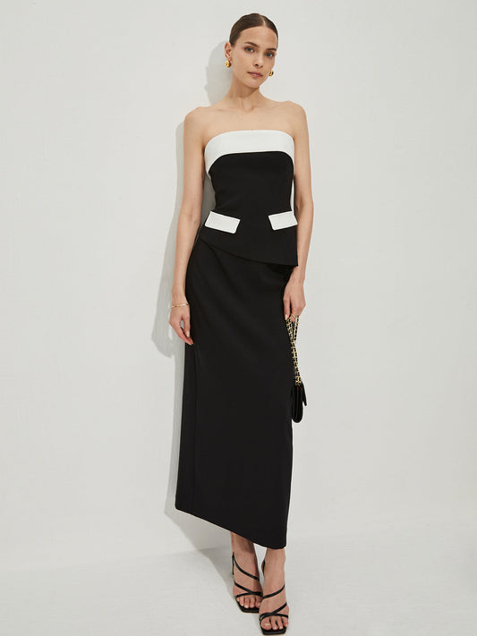 Elegant Tube Top Skirt Set