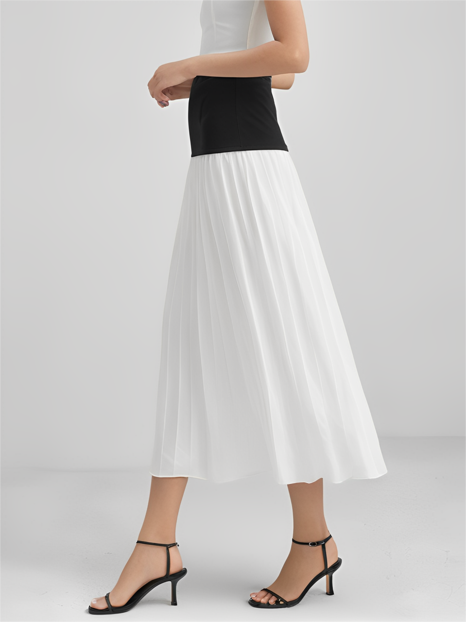 Chiffon Pleated High Waist Skirt