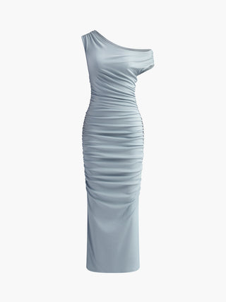 Robe longue ajustée asymétrique