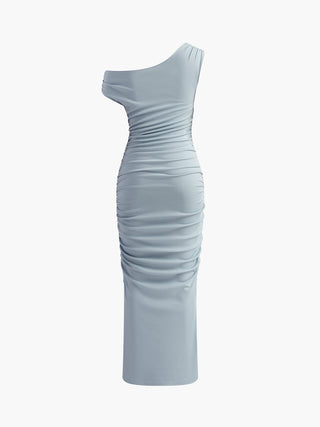 Robe longue ajustée asymétrique