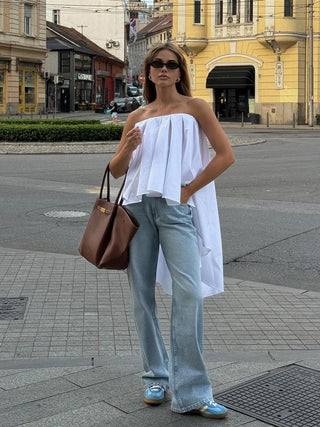 Blouse asymétrique à bandeau