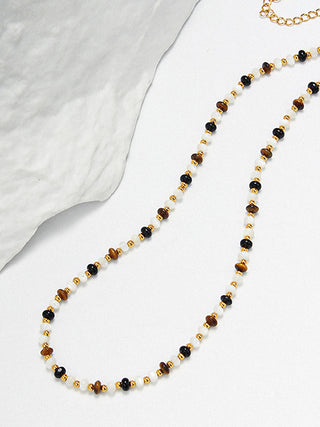 Collier en perles de pierre d'oeil de tigre