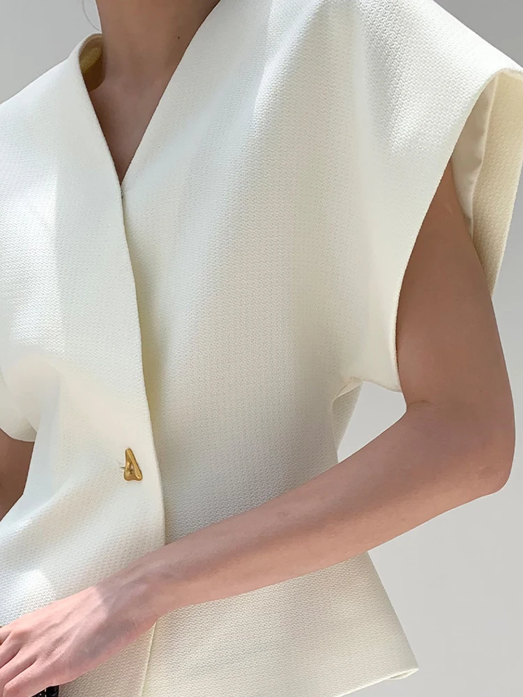 Blouse tendance à col en V avec boutons