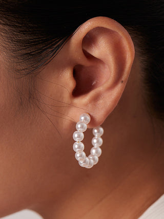 Hoop Pearl Earrings